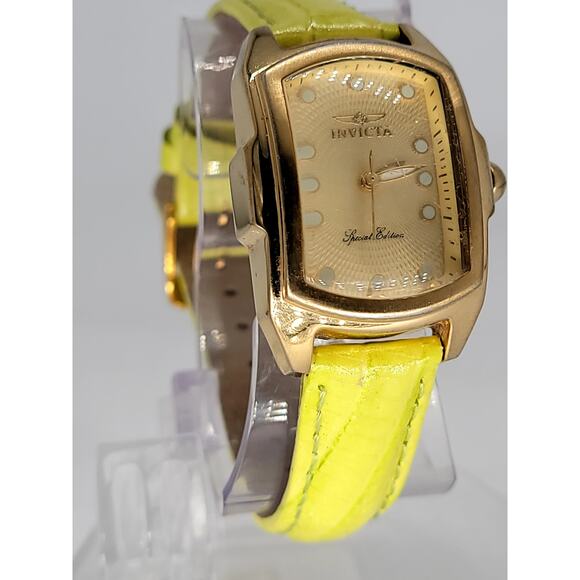 Invicta Special Edition Gold-Tone Watch with Yellow Leather Strap - Picture 6 of 9